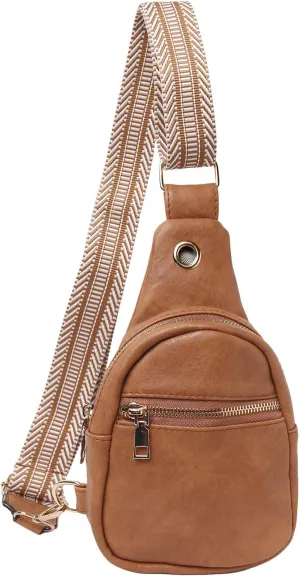 Fashion Chest Bag Soft Leather Texture Crossbody Bag Large Capacity Simple Retro Shoulder Bags Travel (Coffee, One Size)