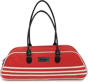 Fashion Gym Bag for Women, Small Weekend Sports Equipment Bag with Red Long Strap,Lady's Summer Travel Tote Bag for Personal Belongings