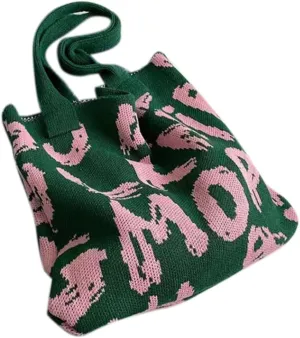 Fashion Knitted Shoulder Bag Elegant Bag Casual Large Capacity Handbag Women Purse Breathable and Comfortable