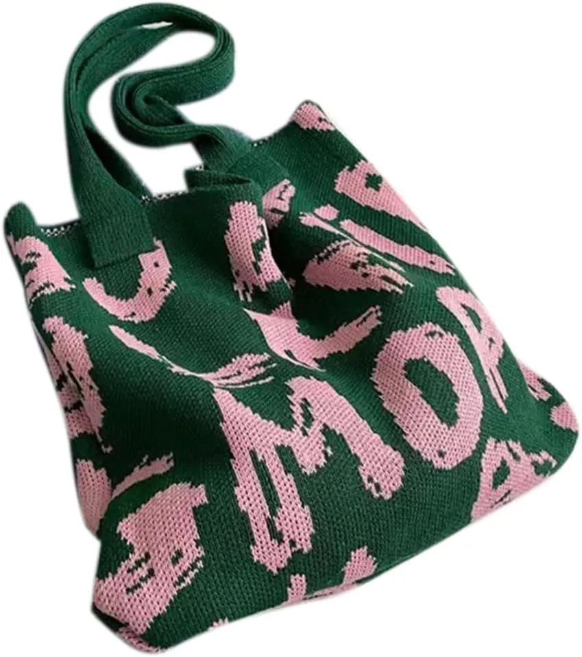 Fashion Knitted Shoulder Bag Elegant Bag Casual Large Capacity Handbag Women Purse Breathable and Comfortable