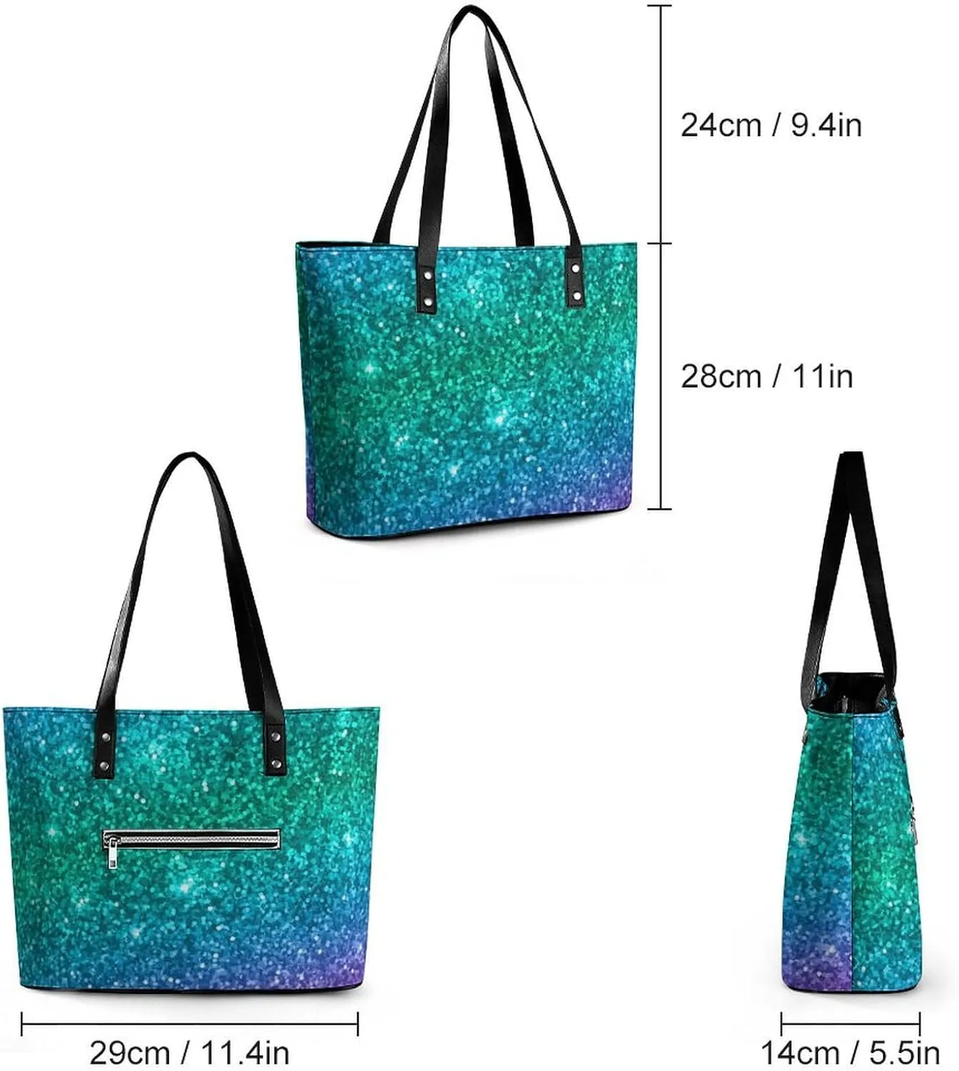 Fashion Large Capacity Satchel Tote Bag Casual Shoulder Bag Soft Leather Purse
