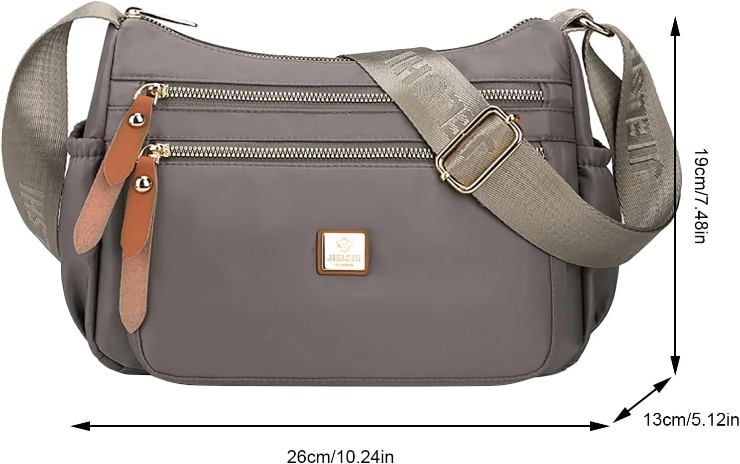 Fashion Multicolor Nylon Fabric Large Capacity Zipper Adjustable Shoulder Strap Messenger Bag Satchel (Black, One Size)