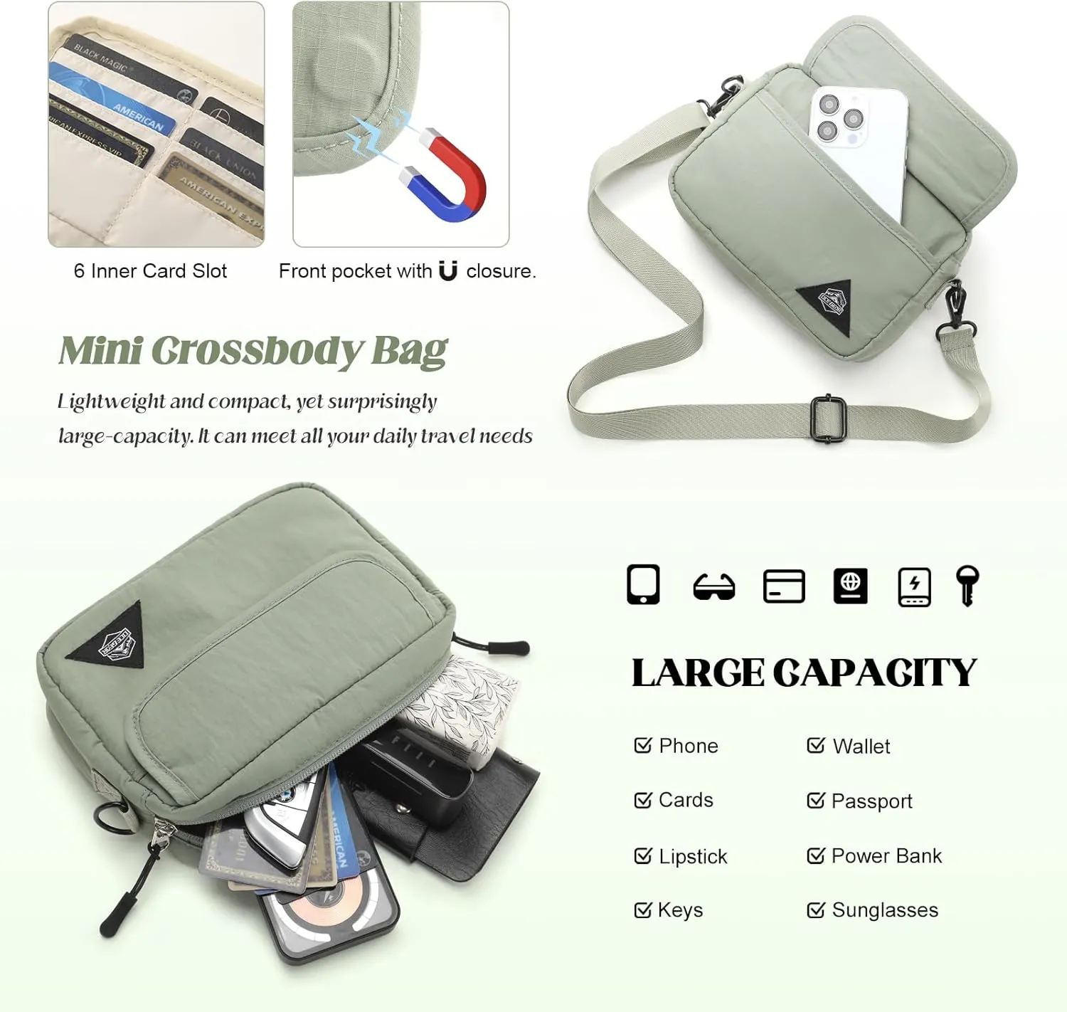 Fashion Waist Packs Mini Crossbody Bag with Adjustable Strap Festival Bag Sling Chest Bag for Workout, Travel