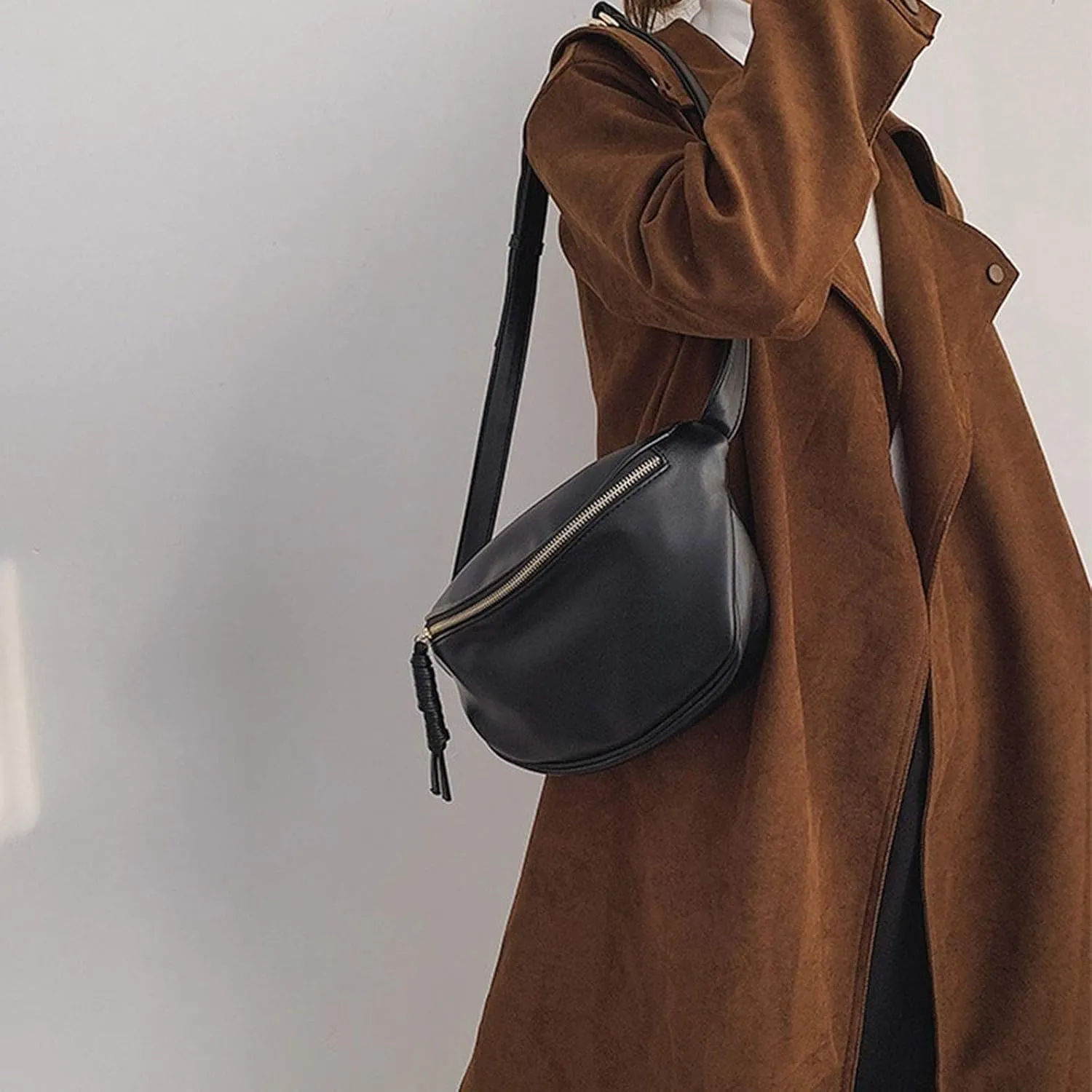 Fashion Women Waist Bag Fanny Pack Large Capacity Crossbody Chest Bags Banana Pack PU Leather Ladies Belt Bag Waist Pack