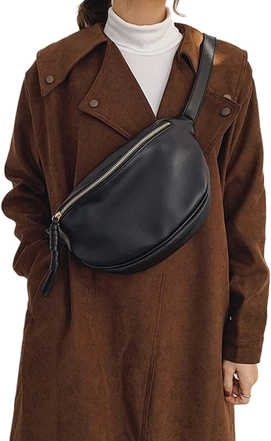 Fashion Women Waist Bag Fanny Pack Large Capacity Crossbody Chest Bags Banana Pack PU Leather Ladies Belt Bag Waist Pack