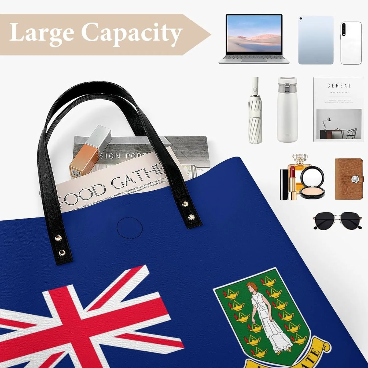 Fashionable Equatorial Guinea Flag Women's Shoulder Bag Large Capacity Leather Tote for Work and Leisure