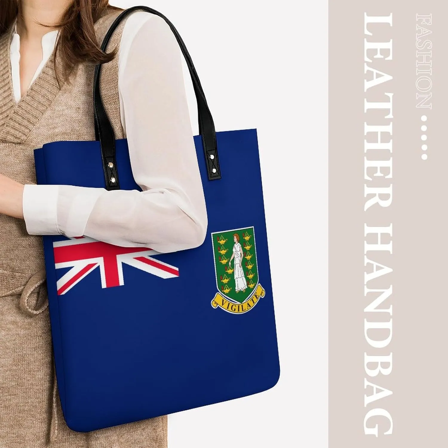 Fashionable Equatorial Guinea Flag Women's Shoulder Bag Large Capacity Leather Tote for Work and Leisure
