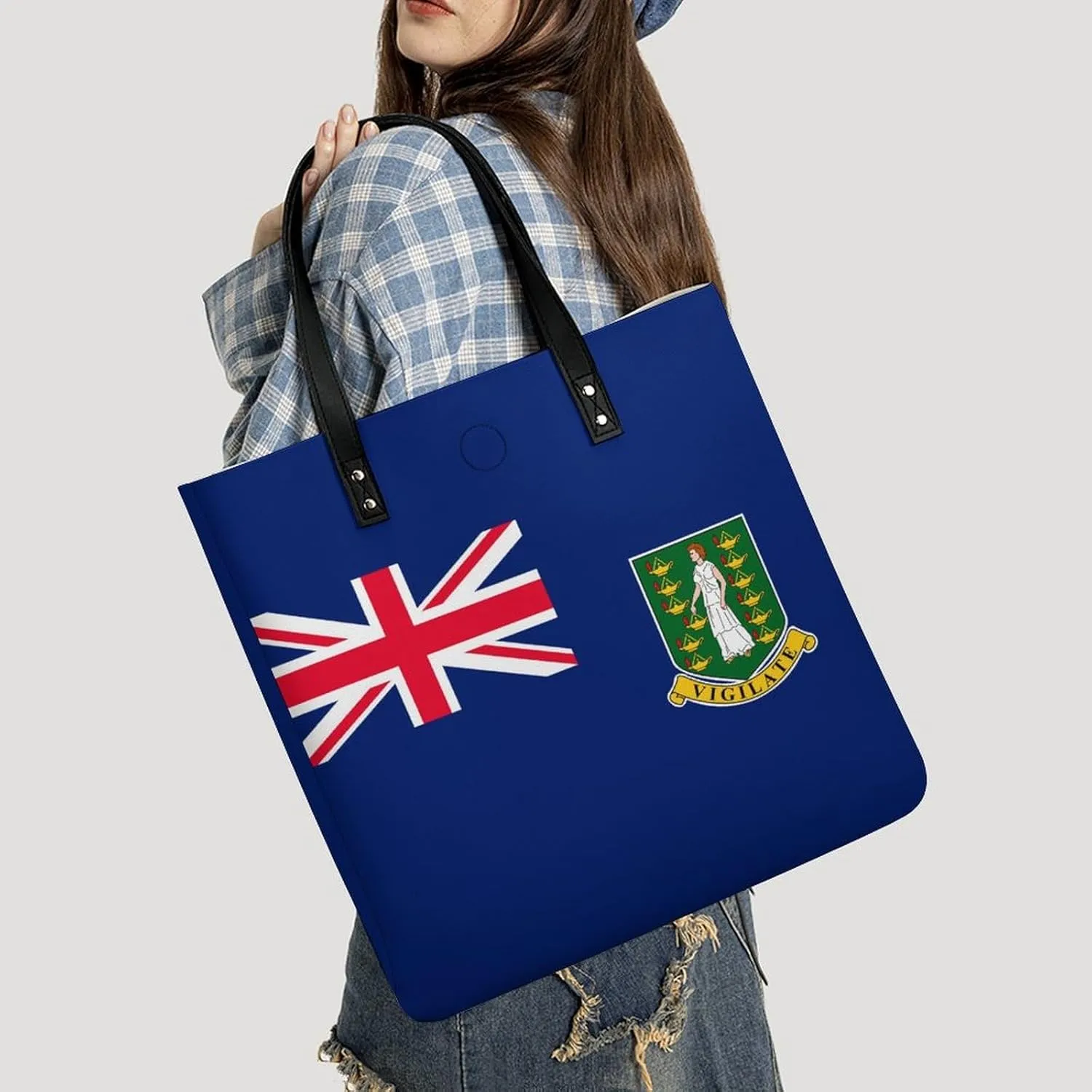 Fashionable Equatorial Guinea Flag Women's Shoulder Bag Large Capacity Leather Tote for Work and Leisure