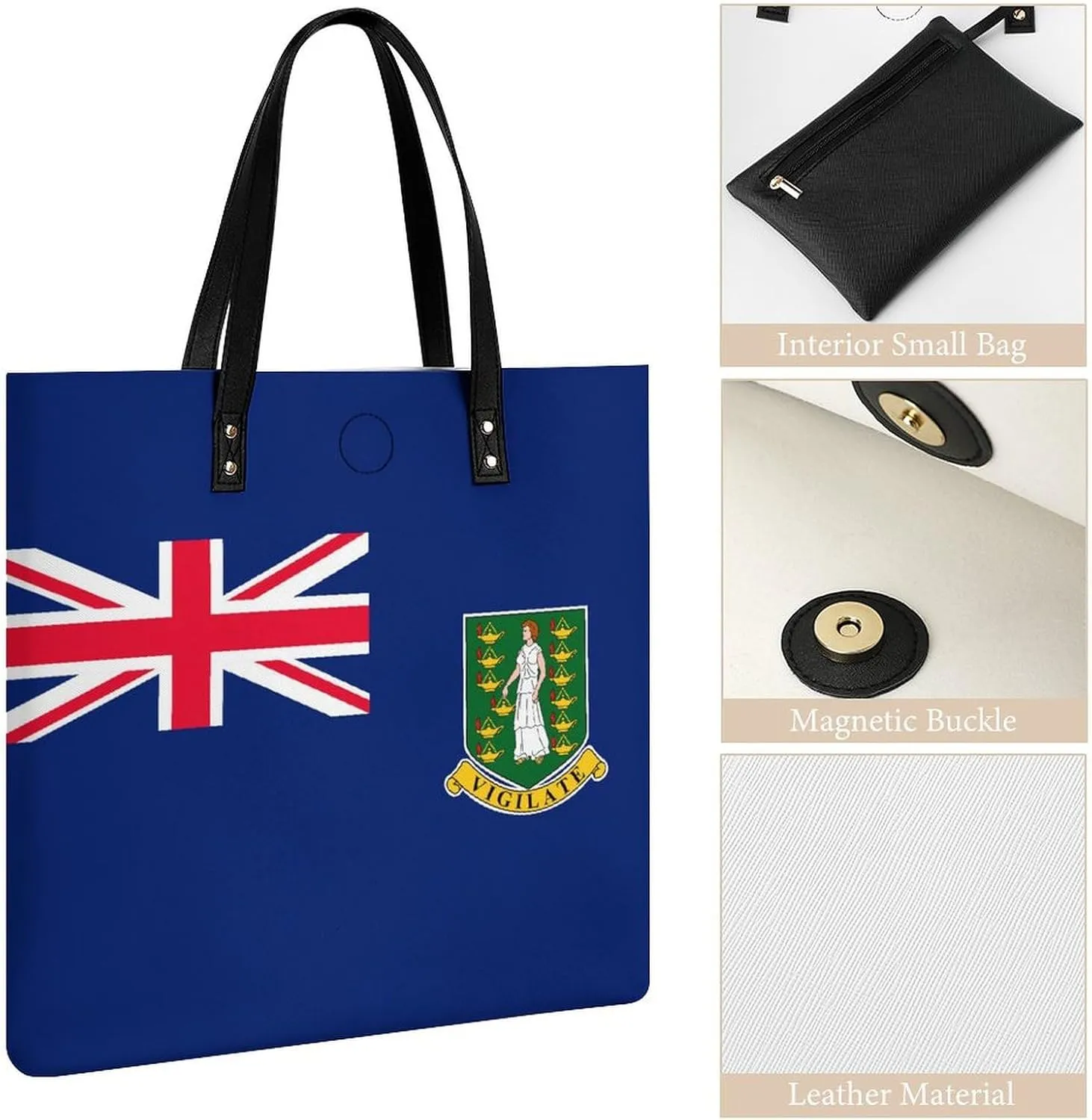 Fashionable Equatorial Guinea Flag Women's Shoulder Bag Large Capacity Leather Tote for Work and Leisure