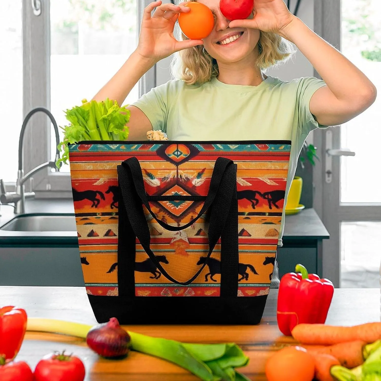 Fashionable Large Thermal Tote Bag Insulated Work/Commute Bag For Women & Men