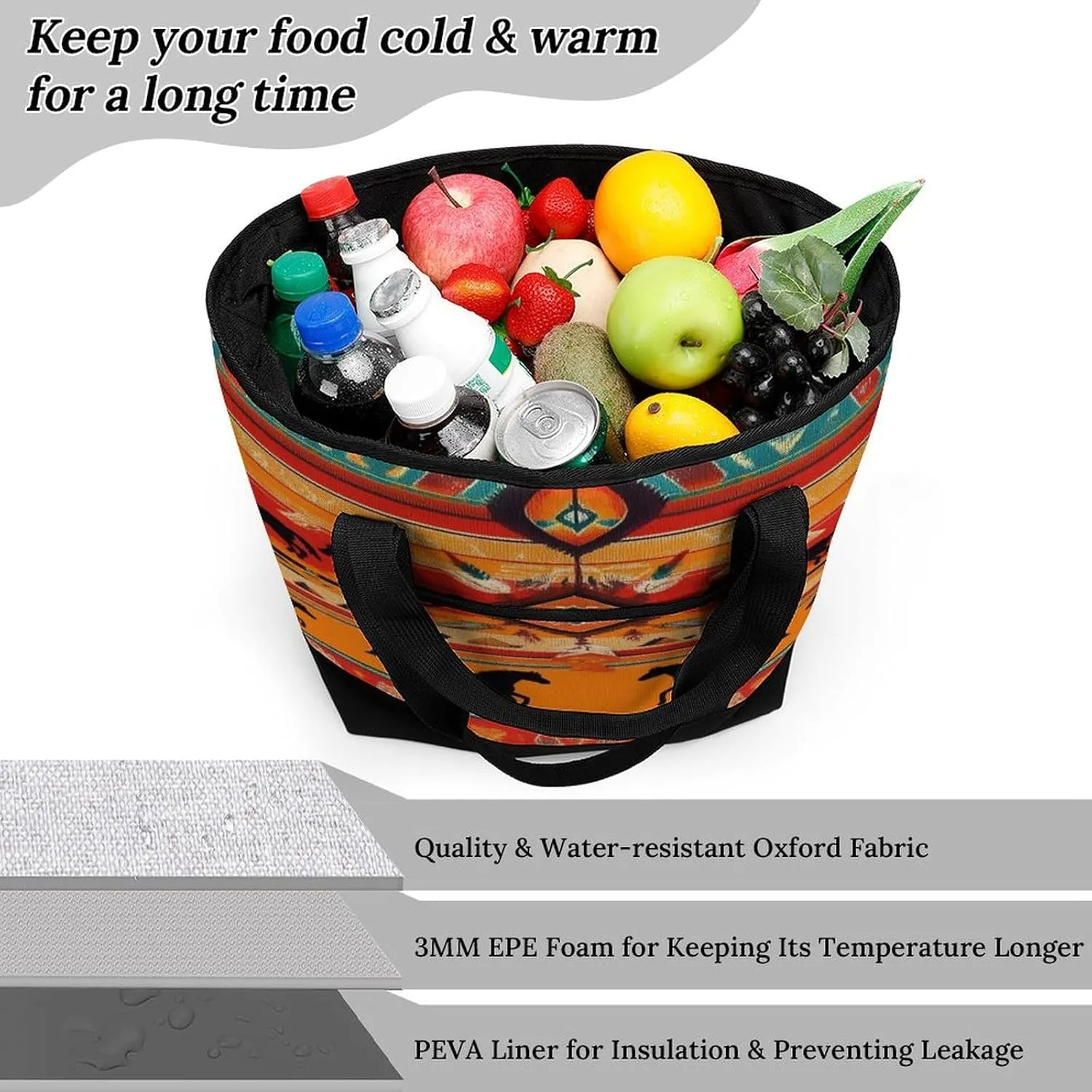 Fashionable Large Thermal Tote Bag Insulated Work/Commute Bag For Women & Men