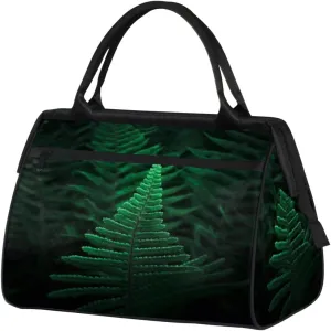 Ferns Green Plants Travel Duffel Bag Sports Travel Duffel Bag Waterproof Durable Large Gym Tote Bag Weekender Overnight Bag for Women Travel Gym Yoga