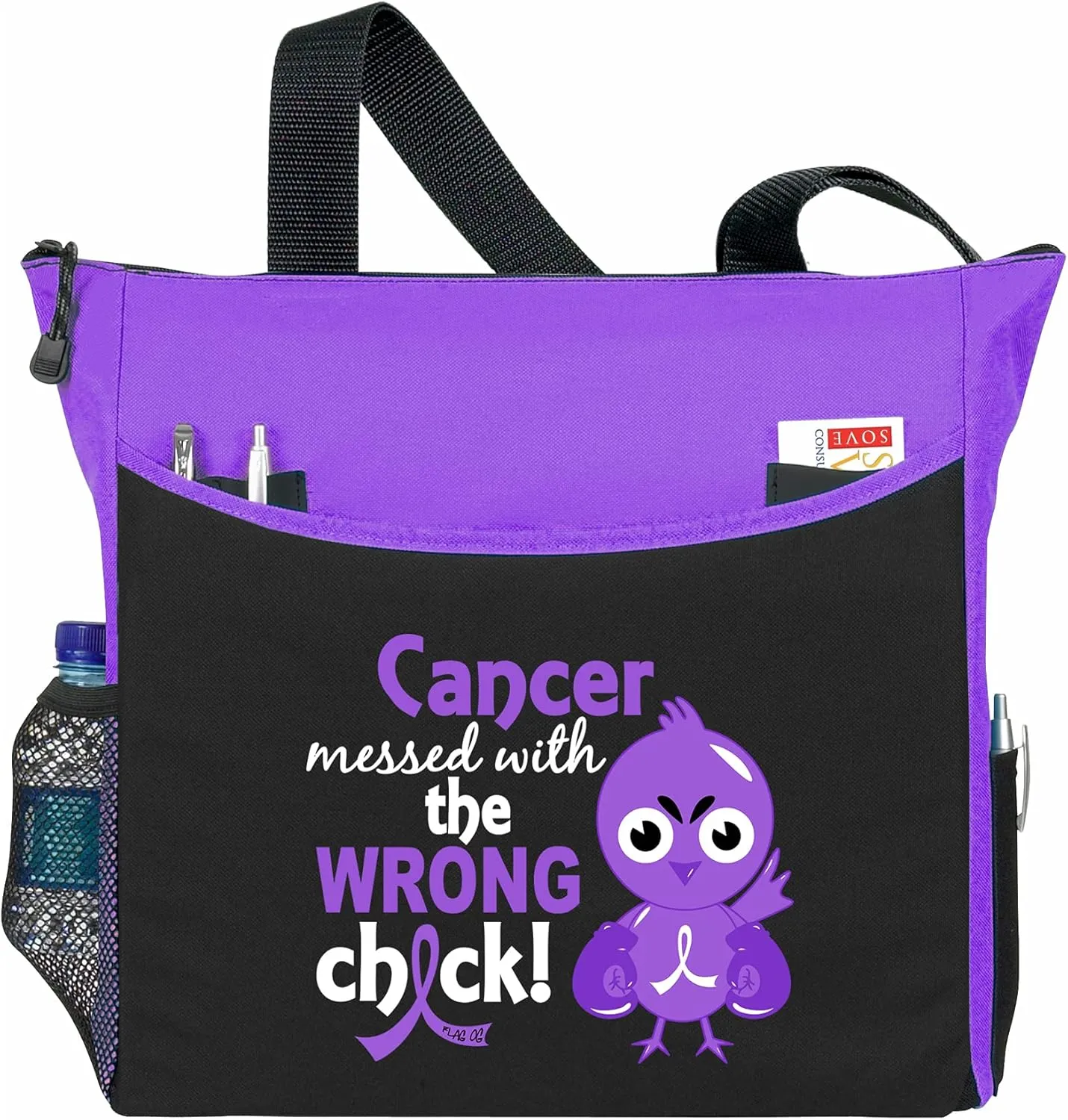 Fight Like a Girl Cancer Messed with the Wrong Chick Dakota 5-Pocket Tote Bag