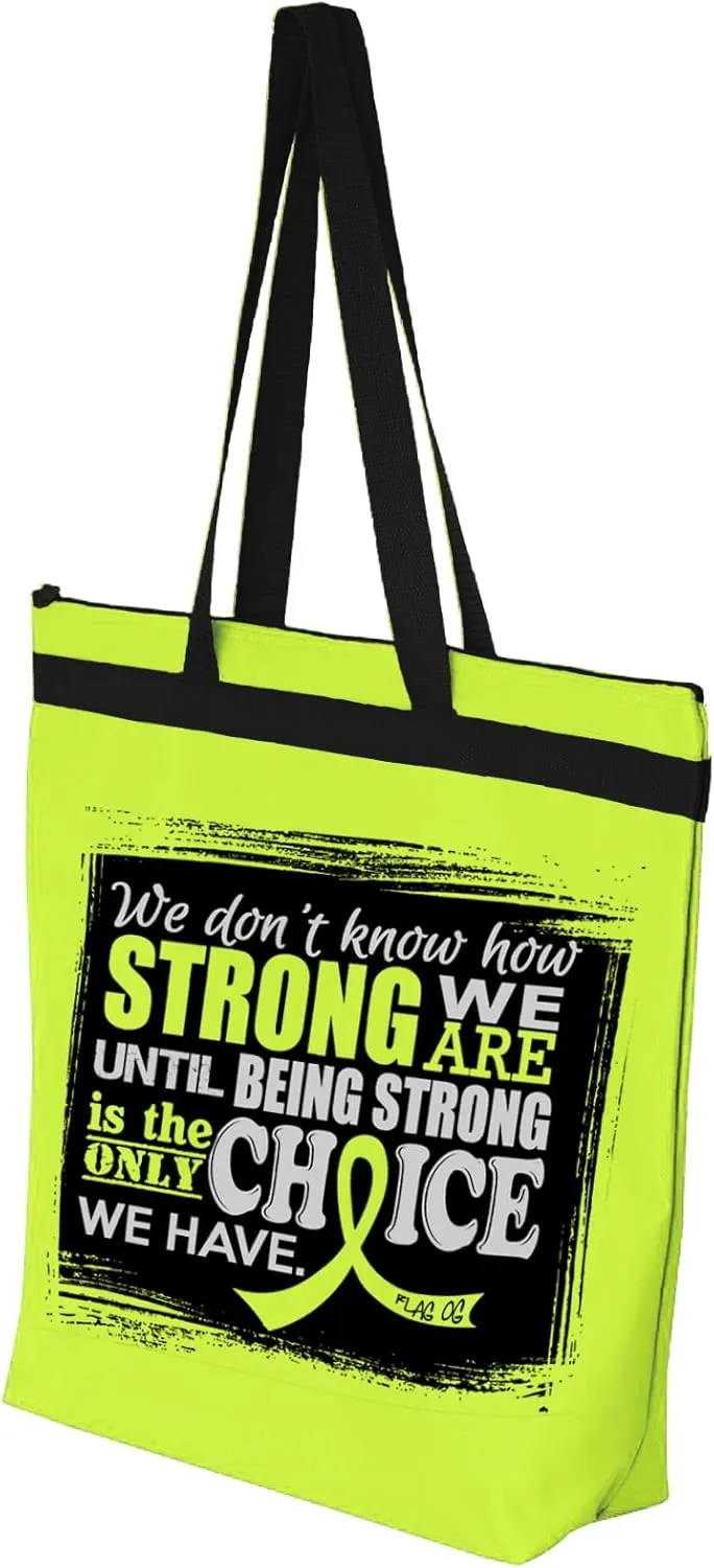 Fight Like a Girl How Strong We Are Darcey Tote Bag for Cancer and Disease Awareness