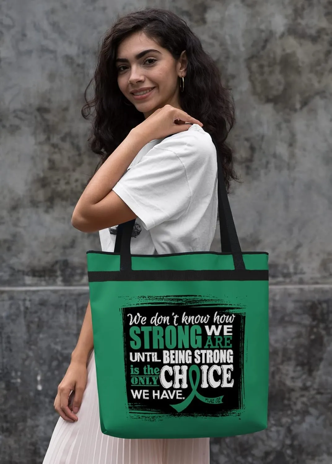 Fight Like a Girl How Strong We Are Darcey Tote Bag for Cancer and Disease Awareness