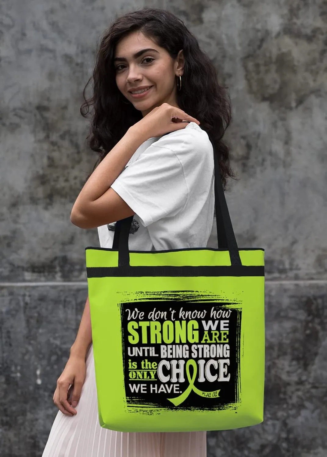Fight Like a Girl How Strong We Are Darcey Tote Bag for Cancer and Disease Awareness