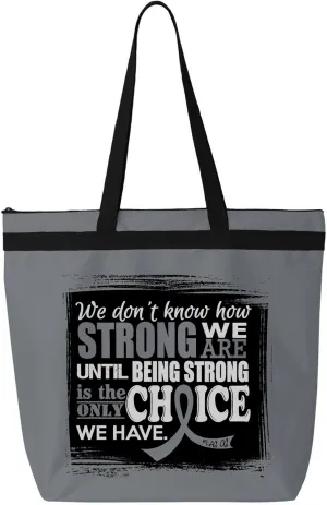 Fight Like a Girl How Strong We Are Darcey Tote Bag for Cancer and Disease Awareness