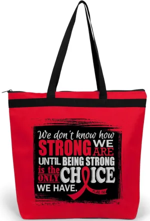 Fight Like a Girl How Strong We Are Darcey Tote Bag for Cancer and Disease Awareness