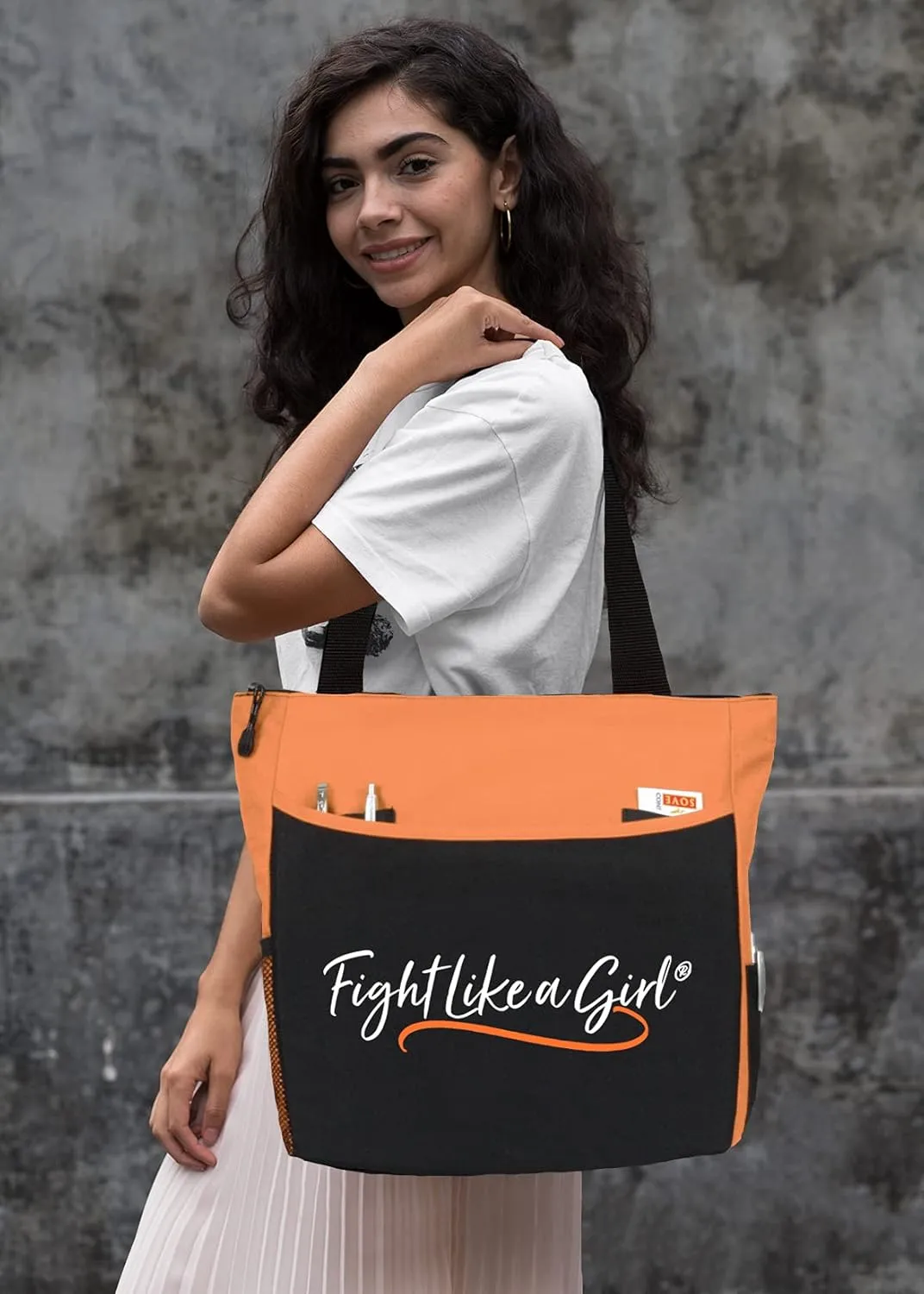 Fight Like a Girl Script Dakota 5-Pocket Tote Bag