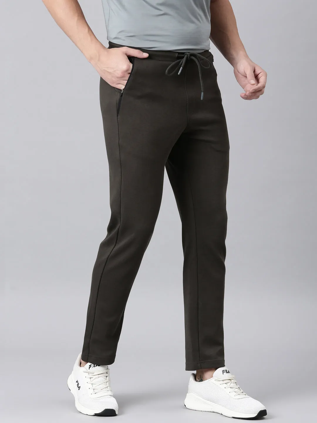 Fila Men Olive Bottom Wear Regular Fit