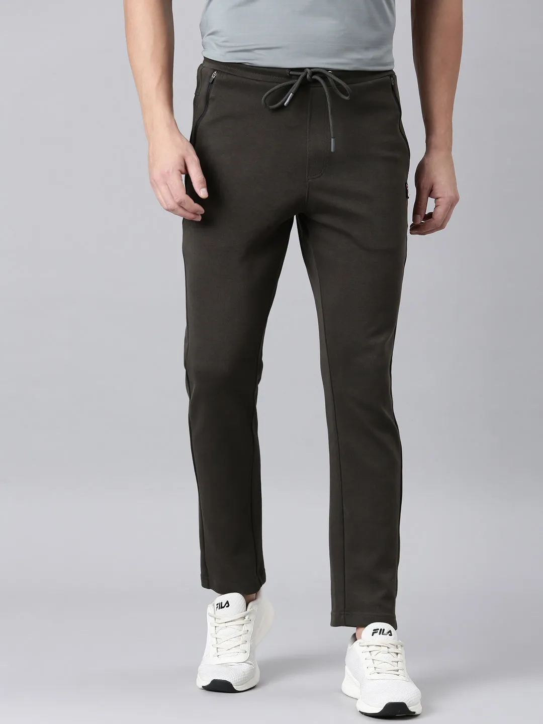 Fila Men Olive Bottom Wear Regular Fit