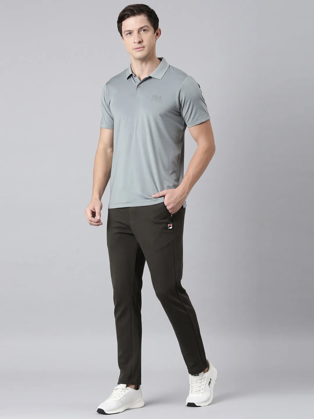 Fila Men Olive Bottom Wear Regular Fit