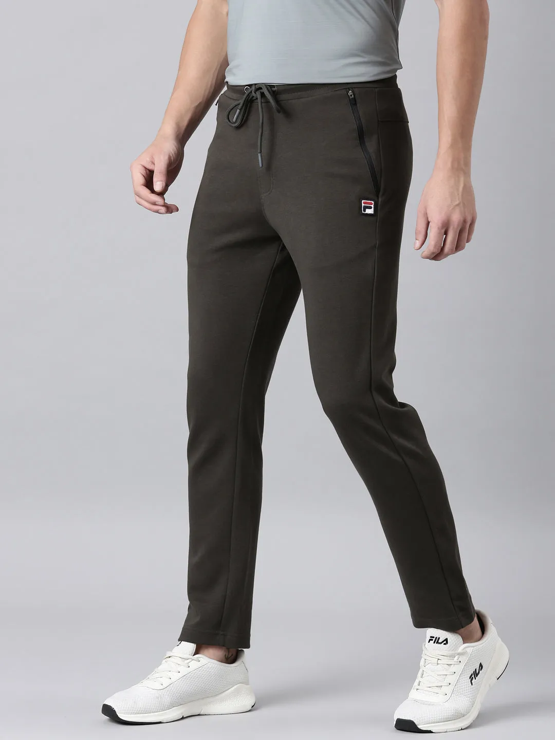 Fila Men Olive Bottom Wear Regular Fit