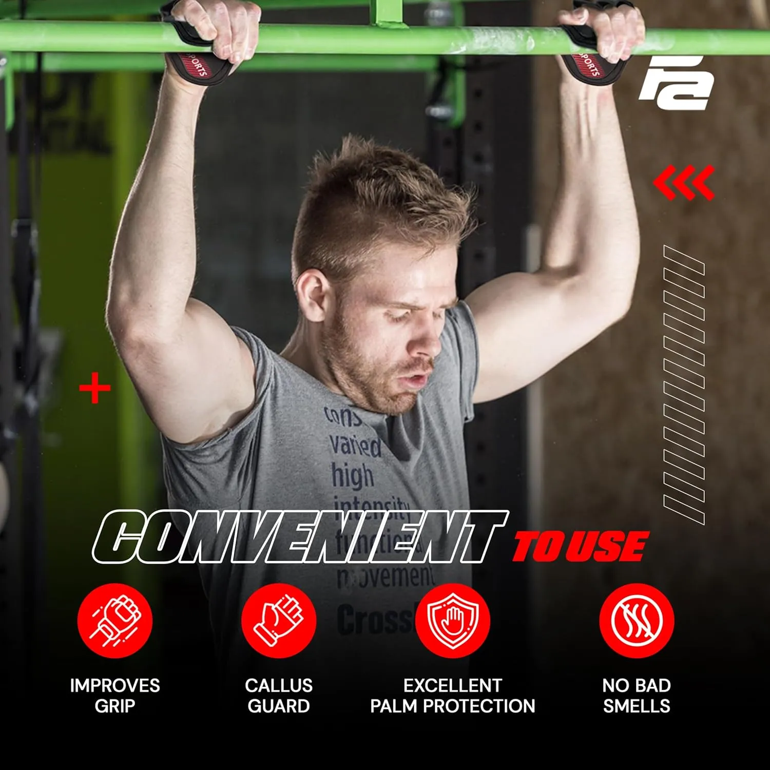Fit Active Sports Workout Gloves for Gym - Durable Gym Grips, & Grip Pads - Rubber Padding to Avoid Calluses - Suits Men & Women