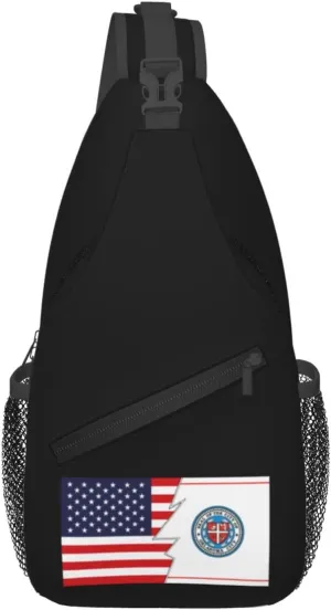 Flag Of Oklahoma City, Oklahoma And America Crossbody Bags For Women Men Chest Backpack Gym Shoulder Bag Travel Outdoor Sports Casual Crossbody Bags