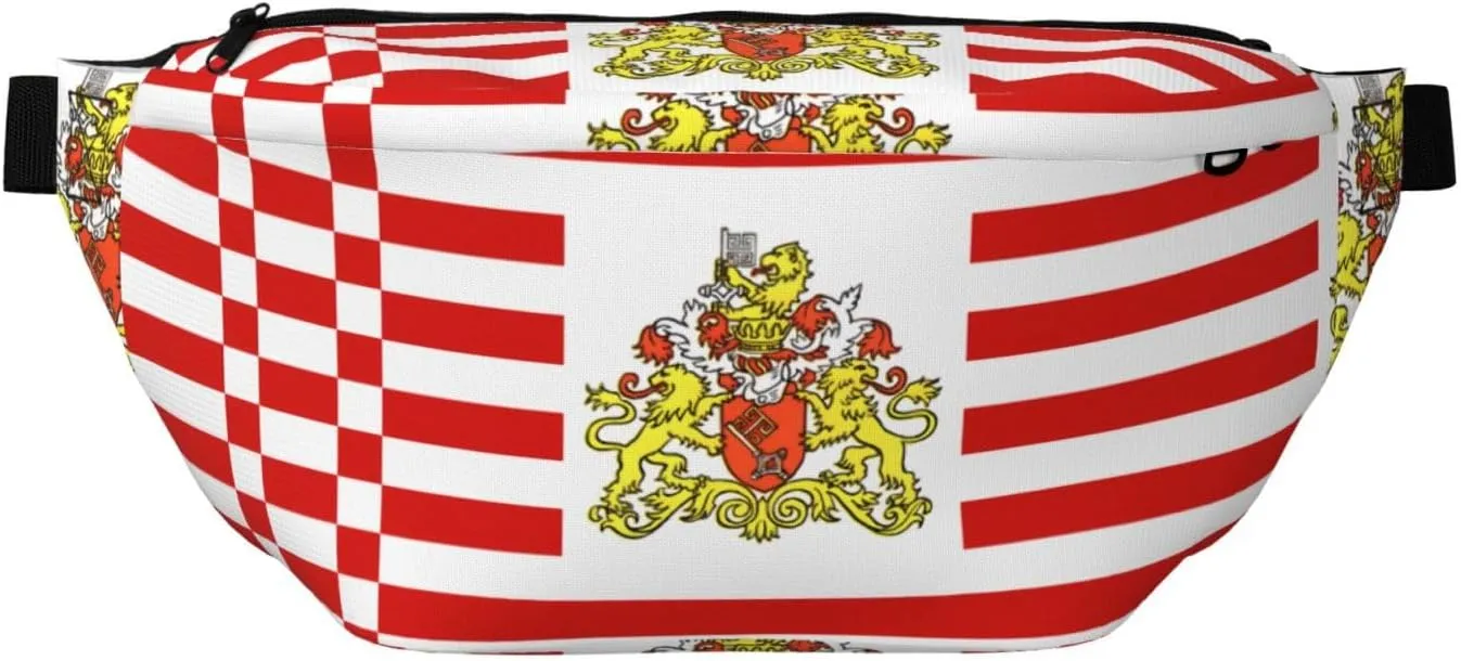 Flag Of The Senate Of Bremen Stylish Crossbody Waist Pack - Versatile And Compact Travel Pouch For Hands-Free Storage