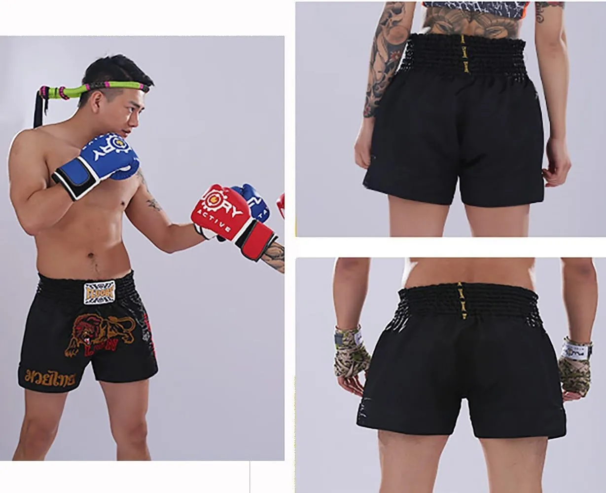 FLUORY Muay Thai Fight Shorts,MMA Shorts Clothing Training Cage Fighting Grappling Martial Arts Kickboxing Shorts Clothing