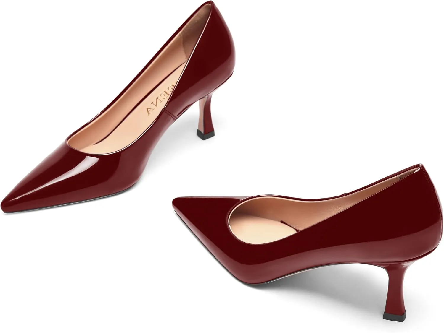 FOGEENA Womens Pointed Toe Evening Dress Slip On Patent Stiletto High Heel Pumps Shoes 2.5 Inch