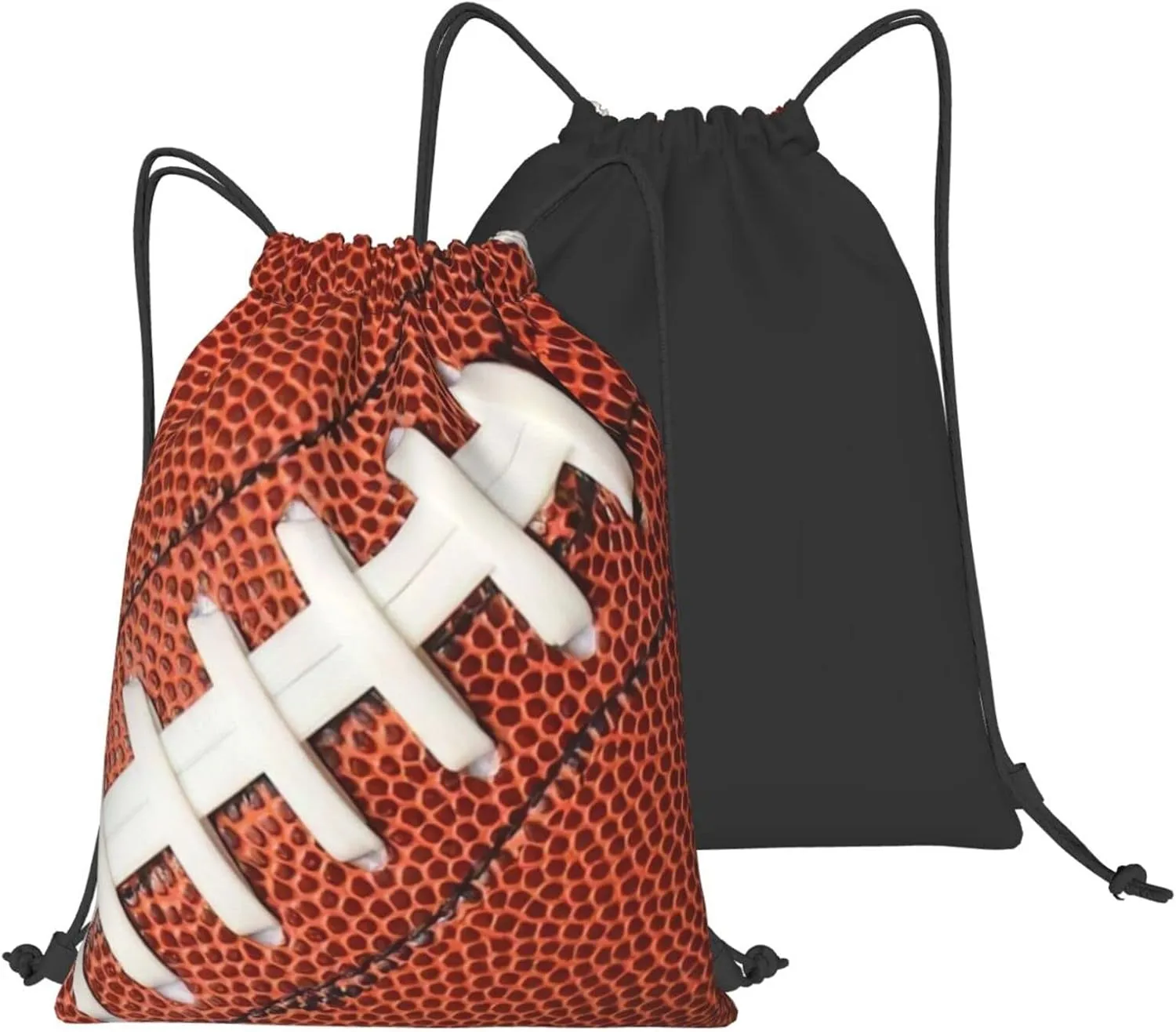 Football Drawstring Backpack Bag American Football Ball Pattern Sports Gym Sack Decorative Ball Team Popular Art Drawstring One Size