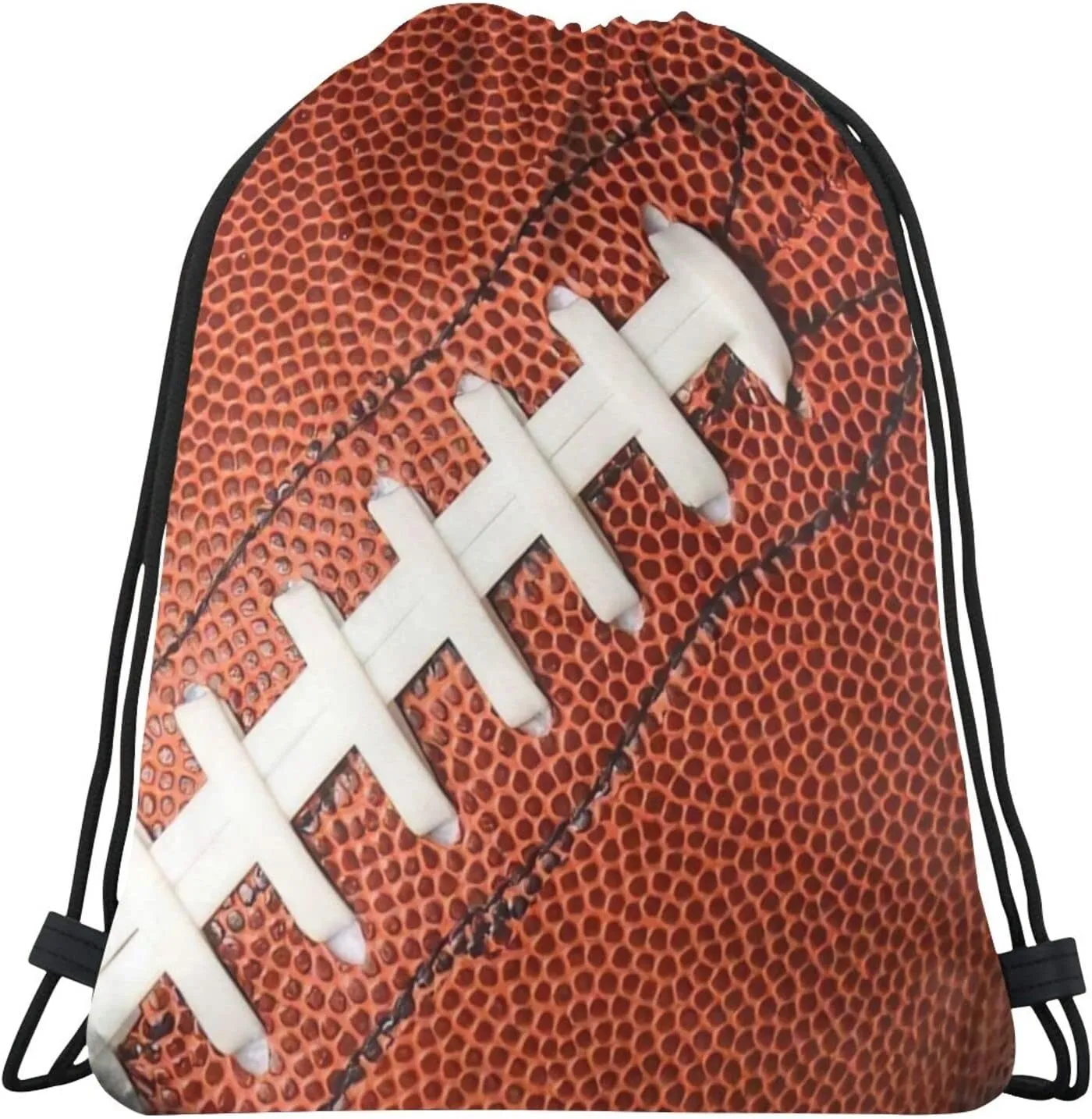 Football Drawstring Backpack Bag American Football Ball Pattern Sports Gym Sack Decorative Ball Team Popular Art Drawstring One Size