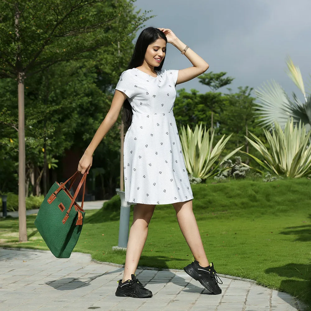 Forest Green three pocket tote bag