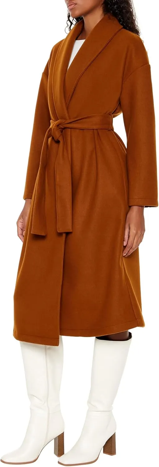 Forever 21 Women's Tie-Waist Trench Wrap Coat