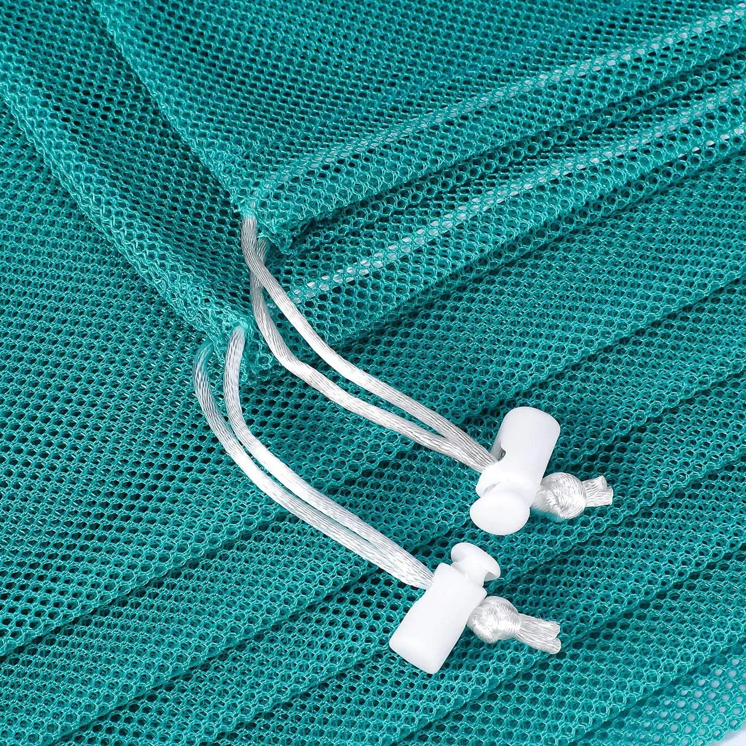Frienda 6 Pieces Mesh Stuff Sack, 11 x 15 Inch Durable Nylon Drawstring Laundry Bag for Rinsing Beach Toys, Seashell Collecting, Mesh Bags and Travel(Turquoise)