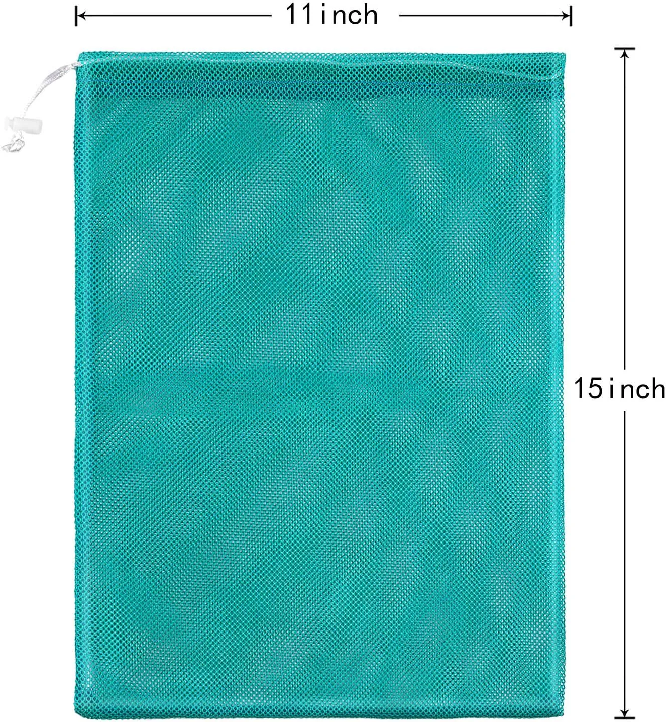 Frienda 6 Pieces Mesh Stuff Sack, 11 x 15 Inch Durable Nylon Drawstring Laundry Bag for Rinsing Beach Toys, Seashell Collecting, Mesh Bags and Travel(Turquoise)
