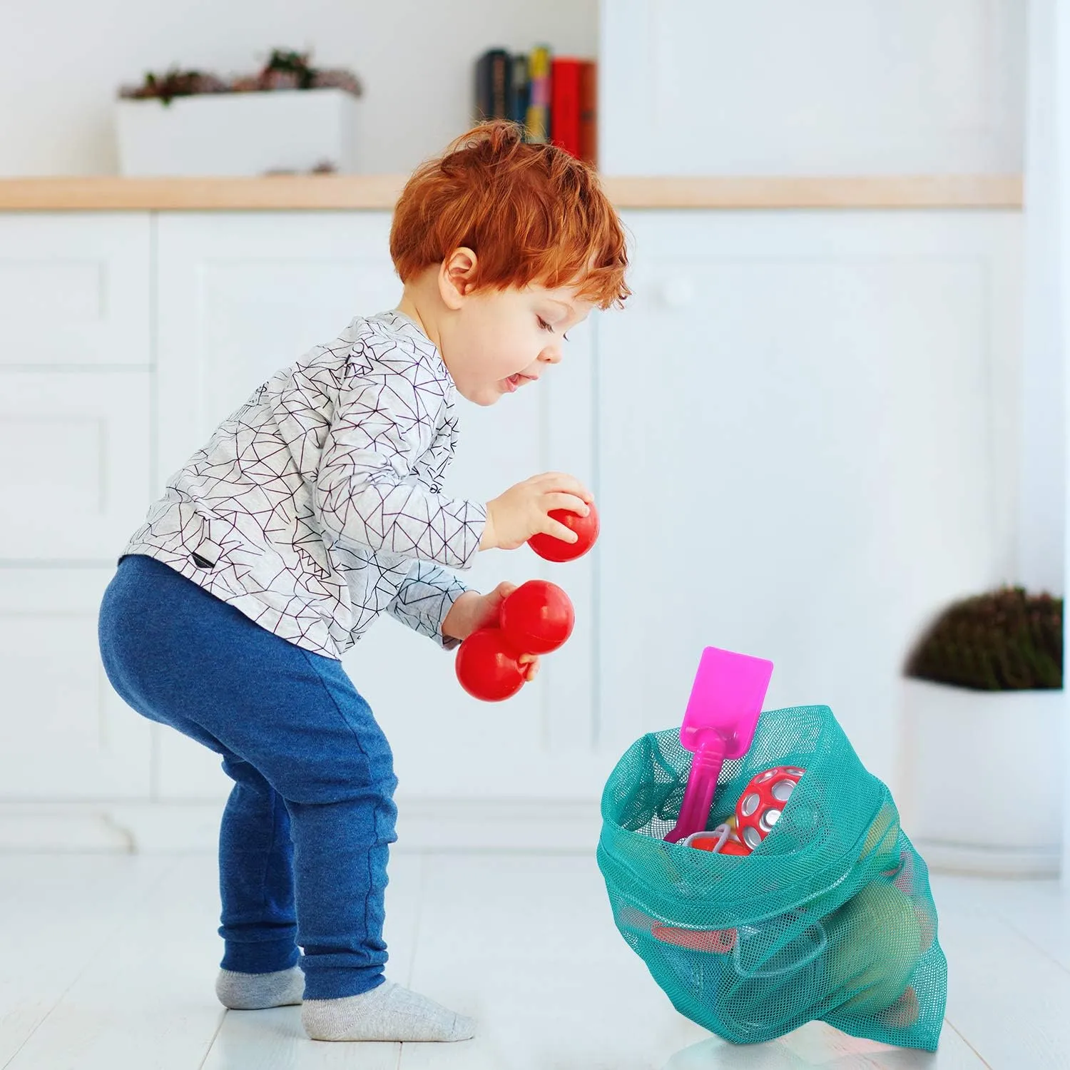 Frienda 6 Pieces Mesh Stuff Sack, 11 x 15 Inch Durable Nylon Drawstring Laundry Bag for Rinsing Beach Toys, Seashell Collecting, Mesh Bags and Travel(Turquoise)