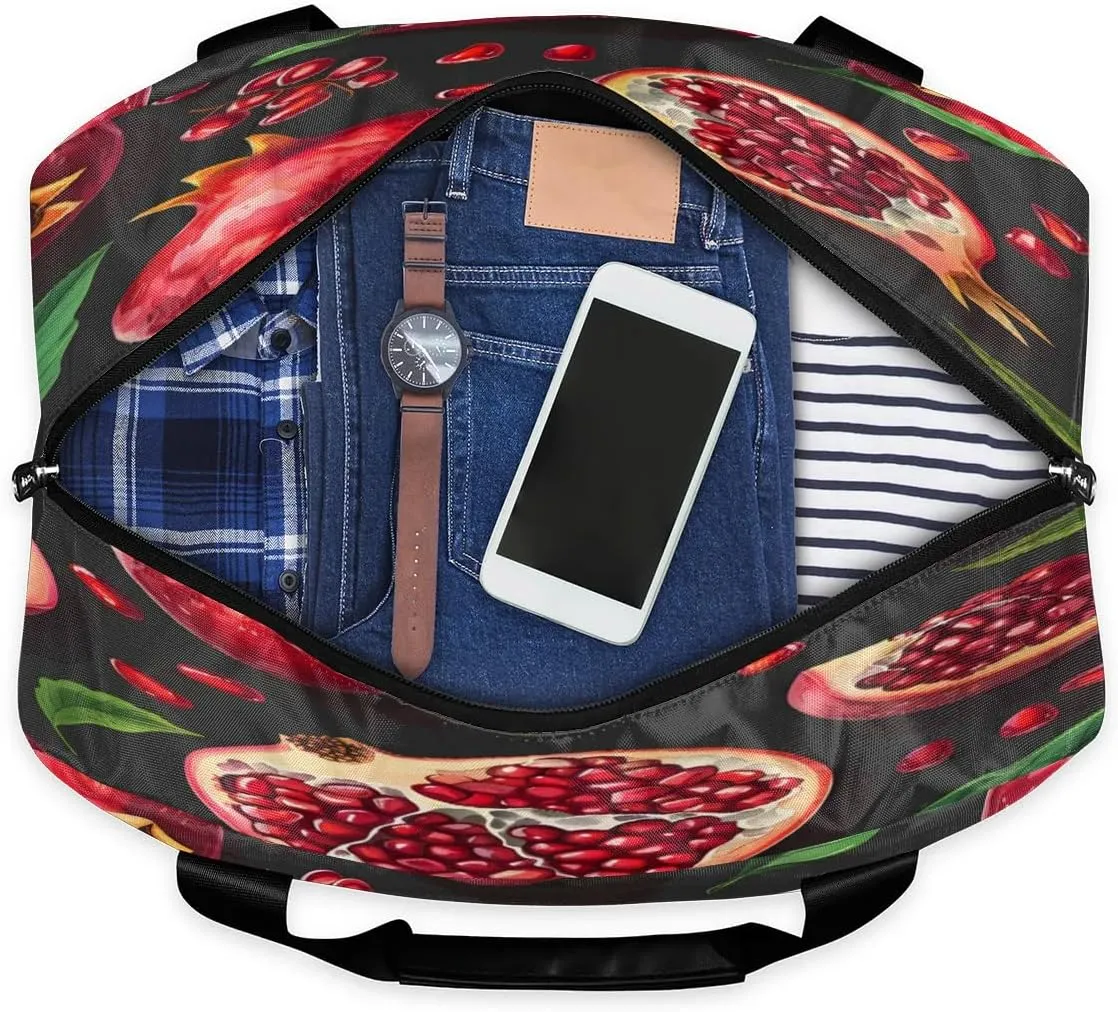 Fruit Pomegranate Travel Duffel Bag Dry Wet Separated Sports Tote Travel Duffle Bag Gym Workout Bag Women Travel Duffel Bag for Women, Travel, Gym, Work