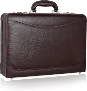 Full Grain Leather Briefcase Attache Case For Unisex Size L18 * W5 * H12 Inches Expandable Briefcase Bag