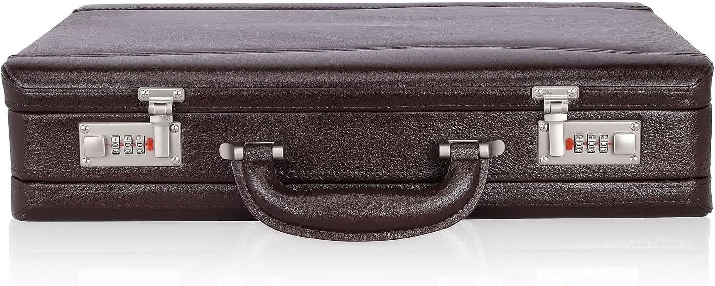 Full Grain Leather Briefcase Attache Case For Unisex Size L18 * W5 * H12 Inches Expandable Briefcase Bag