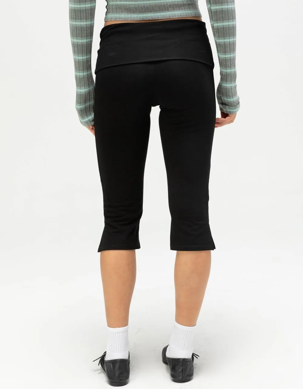 Full Tilt Fold Over Waist Womens Capri Pants