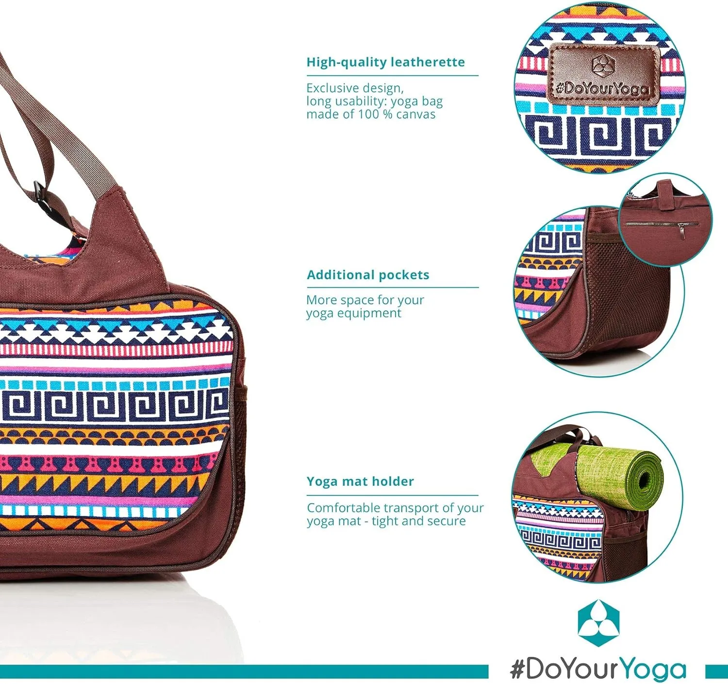 Full-Zip Extra Large Yoga Mat Tote Bag with Multi-Functional Storage Pockets for Sports Gym Pilates »Vimalaa«