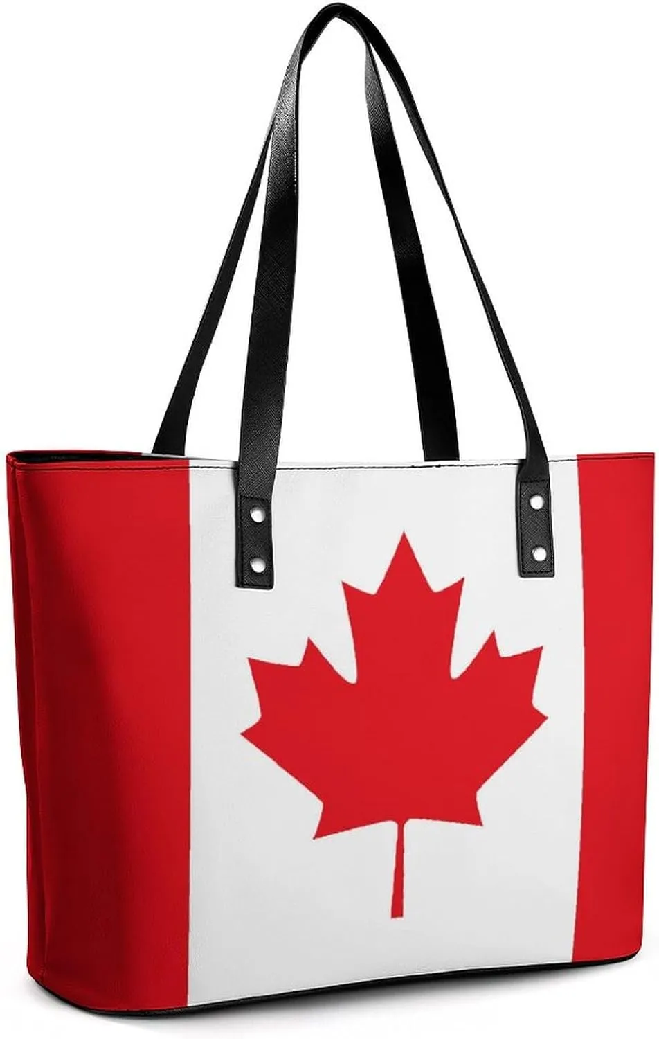 Functional Haiti-Flag Shoulder Tote Bag Women Zipper Leather for Daily Essentials