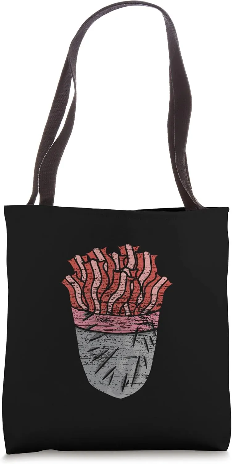 Funny Foodie Pork Lover Cute Pocket Bacon Tote Bag