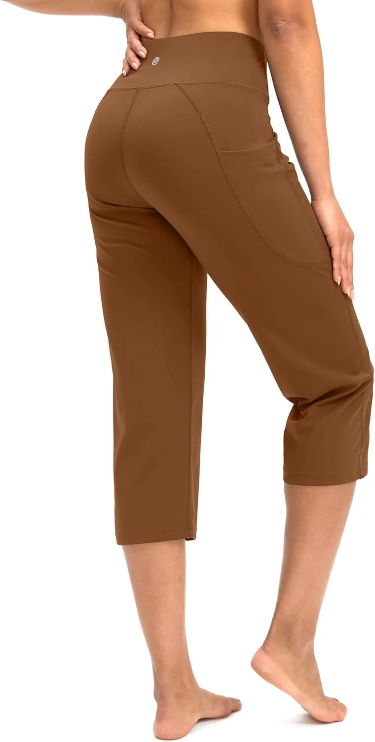 G Gradual Capri Pants for Women High Waist Workout Yoga Pants with Pockets Tummy Control Leggings Crop Straight