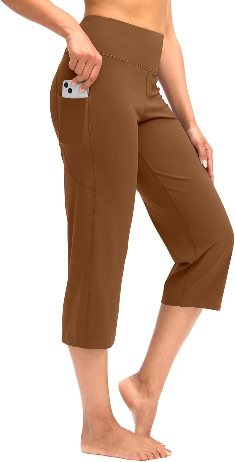 G Gradual Capri Pants for Women High Waist Workout Yoga Pants with Pockets Tummy Control Leggings Crop Straight