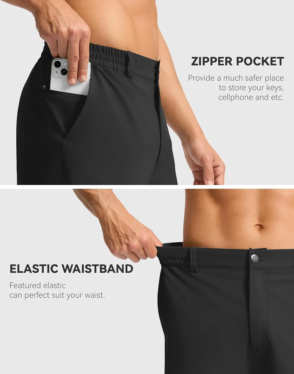 G Gradual Casual Shorts for Men 11" Lightweight Men's Golf Shorts Stretch with 3 Pockets Quick Dry Summer Breathable Shorts