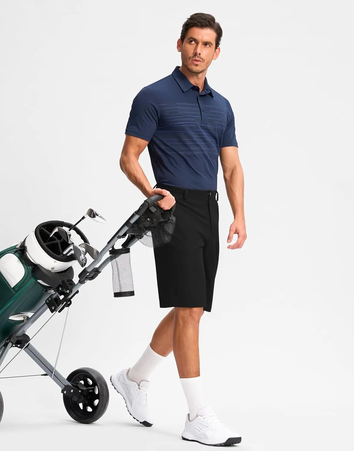 G Gradual Casual Shorts for Men 11" Lightweight Men's Golf Shorts Stretch with 3 Pockets Quick Dry Summer Breathable Shorts